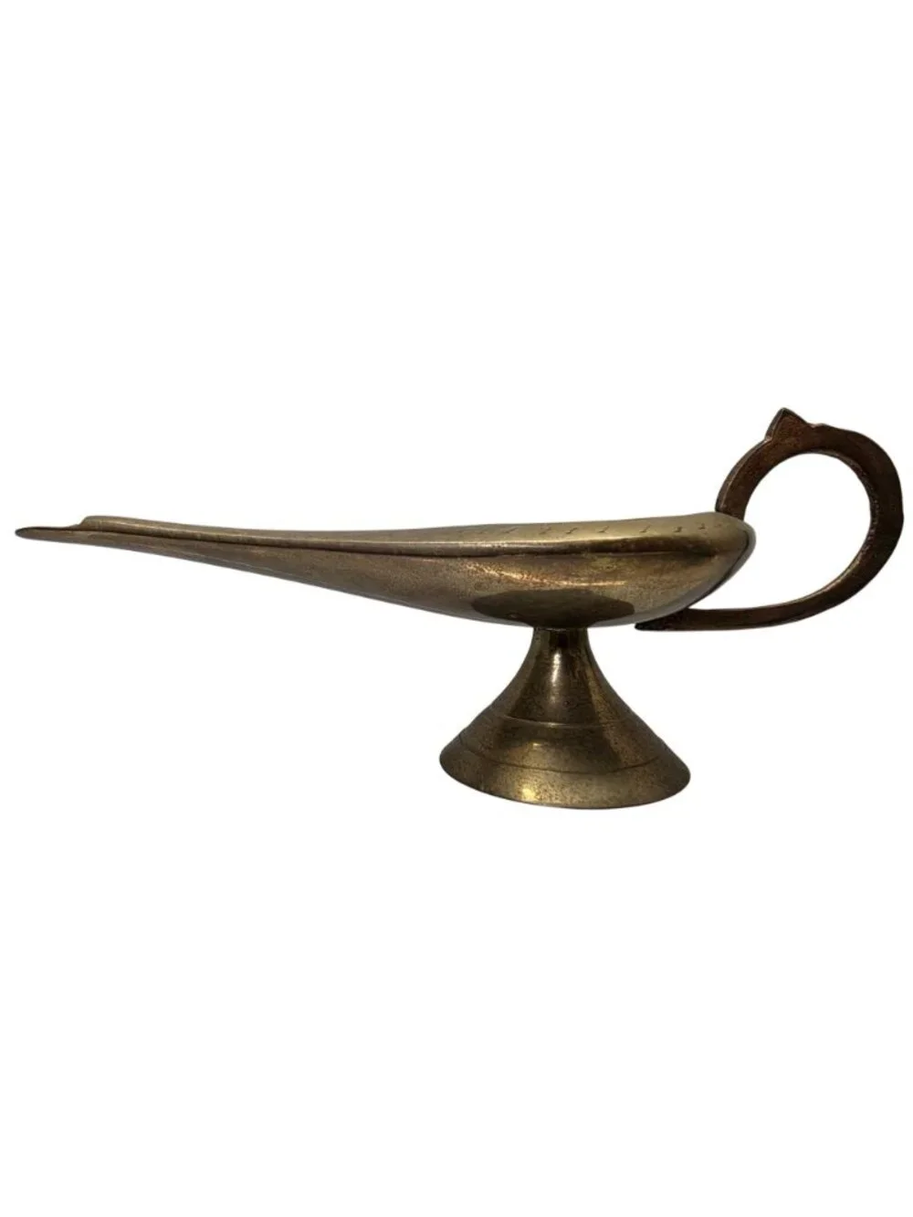 Vintage Solid Brass Aladdin Genie Lamp Candle Holder Made In India 6.5